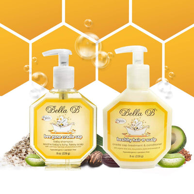 BELLA B BUNDLE Cradle Cap Shampoo & Cradle Cap Scalp Treatment And Conditioner - Baby Shampoo And Conditioner - Cradle Cap Shampoo For Babies - Kid Shampoo - Dry Scalp Shampoo And Conditioner